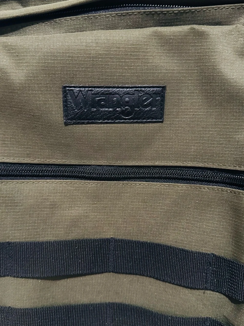 Wrangler Olive Green Backpack with Black Webbing